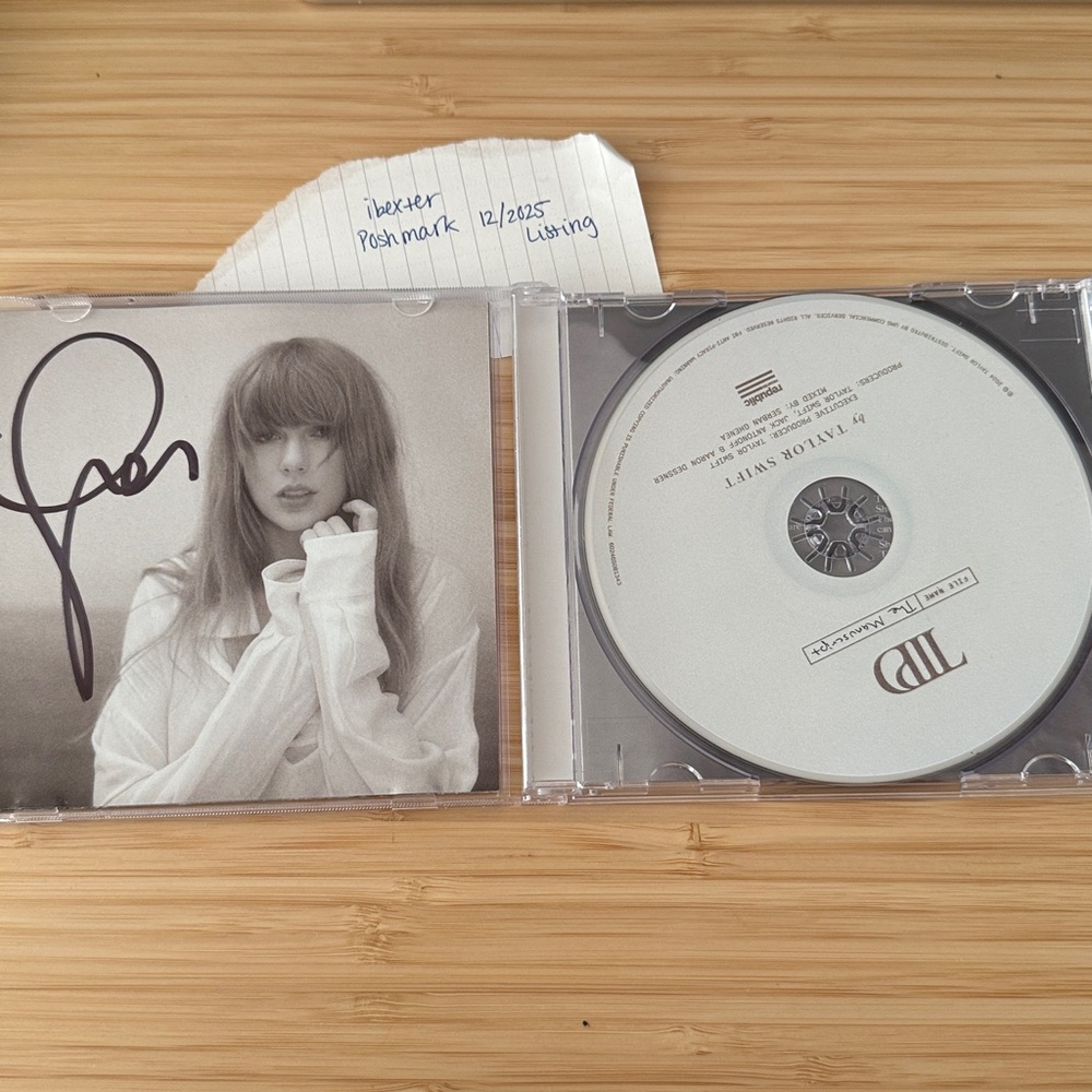 The Tortured Poets Department CD + Track The Manuscript With Hand Signed Photo